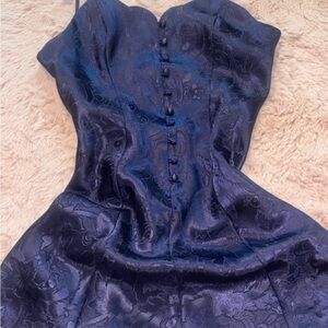 Victoria's Secret Midnight Blue Floral Strapless Dress